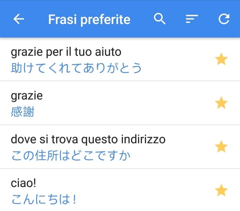 google traduttore frasi preferite