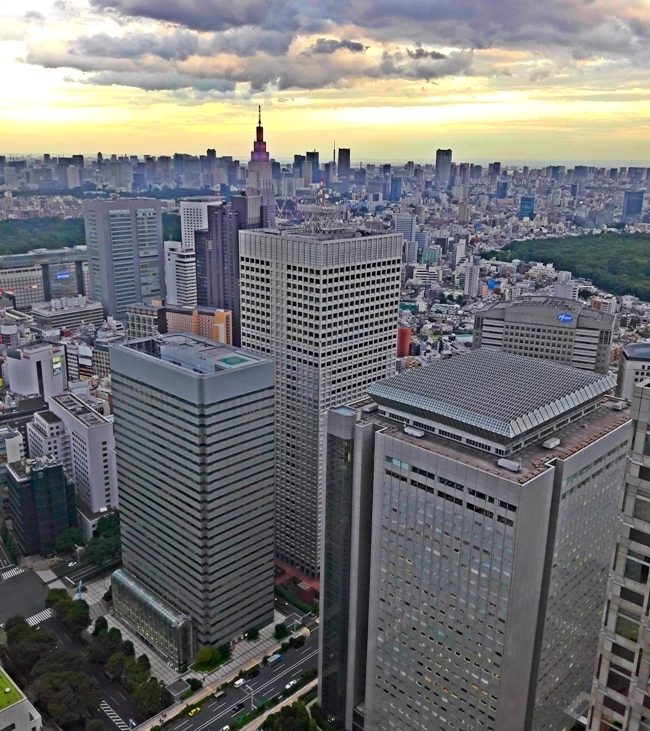 tokyo vista dall'alto dal Park Hyatt Tokyo Hotel