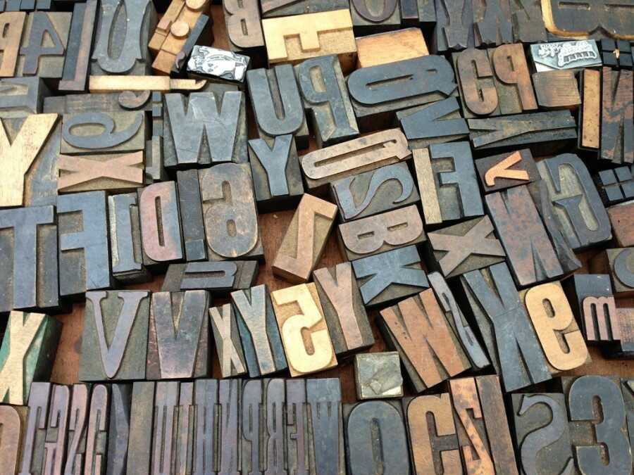 Lettere in legno per la stampa