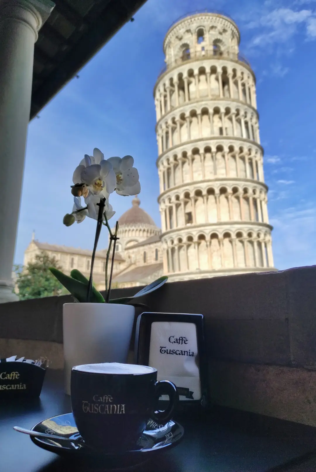 bar con terrazza e vista sulla Torre di Pisa