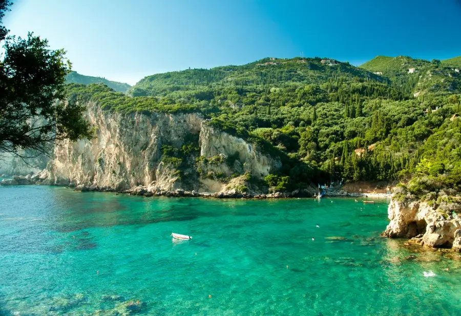 Baia di Paleokastritsa Isola di Corfù Grecia