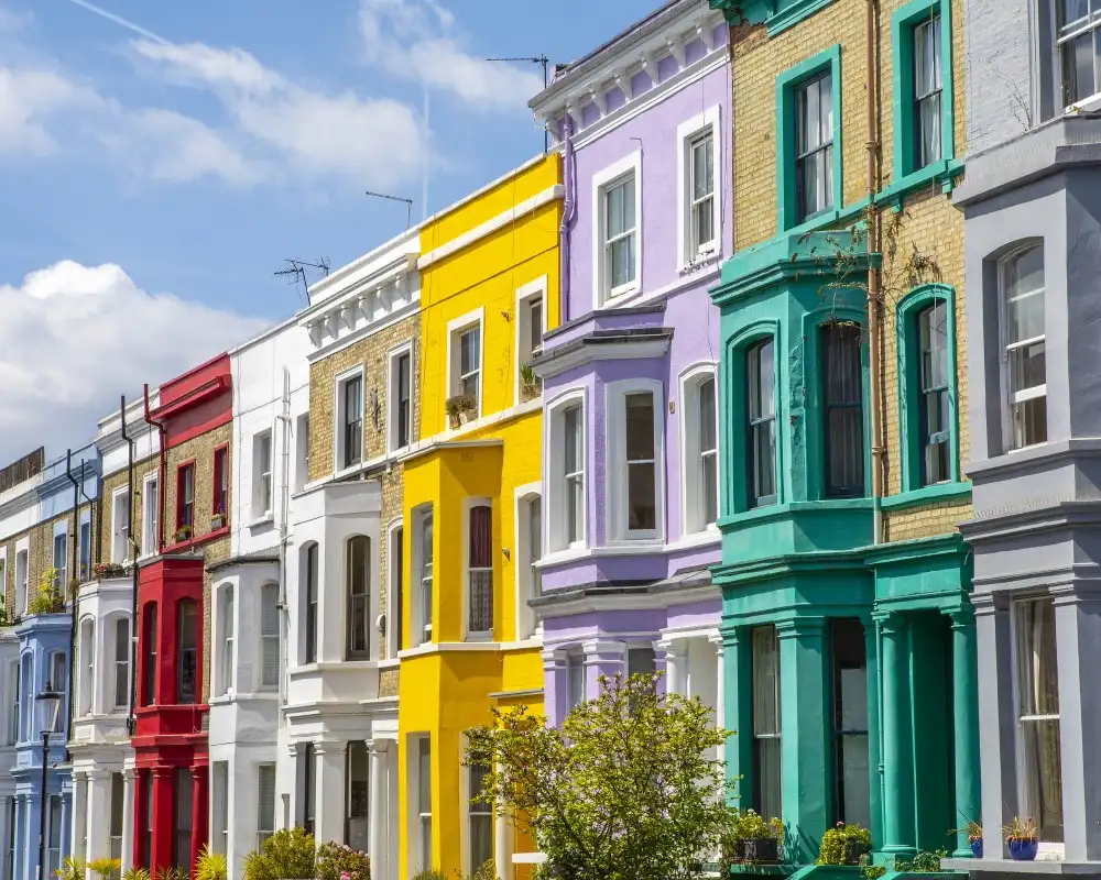 Palazzi colori a Notting Hill a Londra