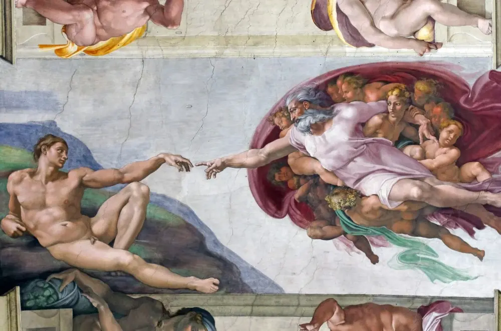 La creazione di Adamo nei Musei Vaticani a Roma