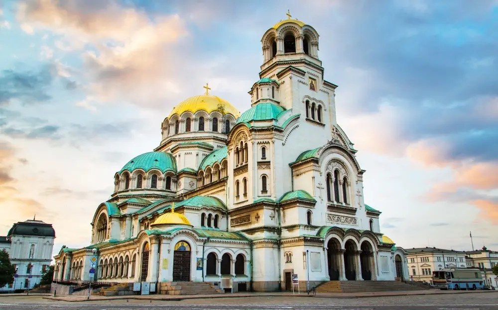 Veduta Della Cattedrale Alexander Nevski Sofia Bulgaria