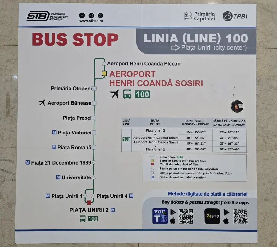 Bus Linea 100 Express Aeroporto Bucarest