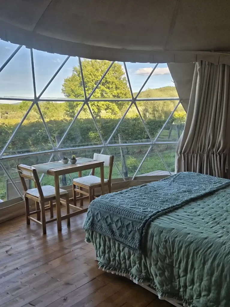 Interni Bubble Glamping Le Stelle di Elisa Suvereto Toscana