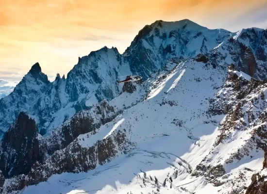 Monte Bianco, Courmayeur con la neve