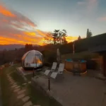 Glamping Exphera con Bubble Room e tinozza idromassaggio al tramonto